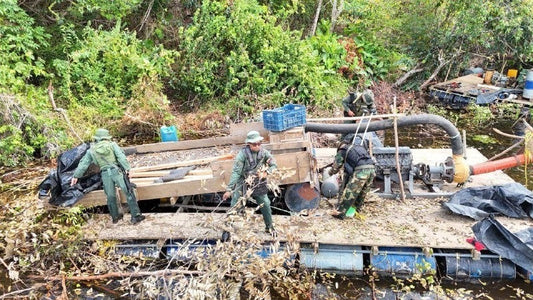 FANB destruye dos balsas mineras que contaminaban el ambiente en Macagua