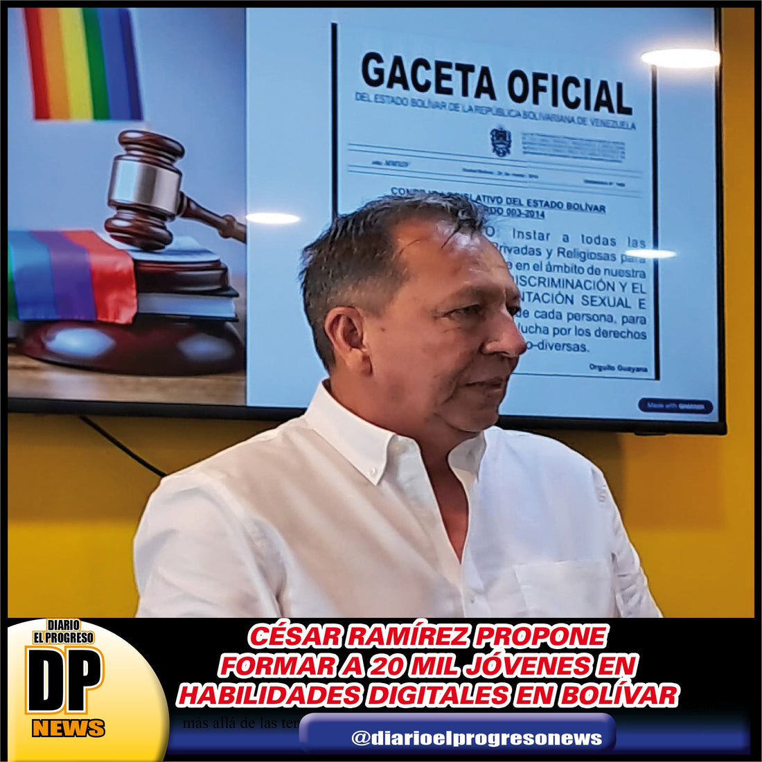 CÉSAR RAMÍREZ PROPONE FORMAR A 20 MIL JÓVENES EN HABILIDADES DIGITALES EN BOLÍVAR