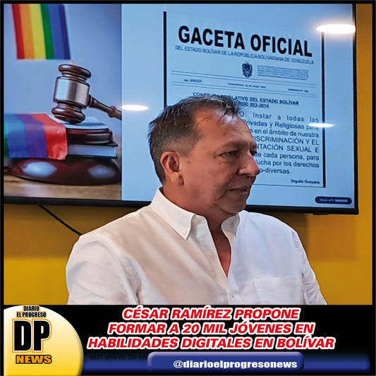 CÉSAR RAMÍREZ PROPONE FORMAR A 20 MIL JÓVENES EN HABILIDADES DIGITALES EN BOLÍVAR