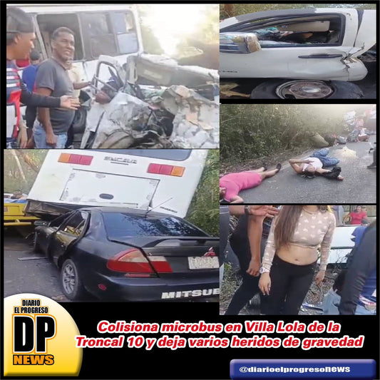 Colisiona microbus en Villa Lola de la Troncal 10 y deja varios heridos de gravedad