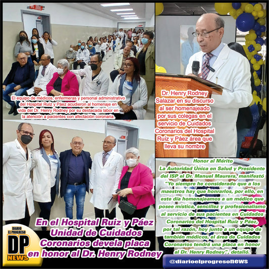 Unidad de Cuidados Coronarios devela placa  en honor al Dr. Henry Rodney