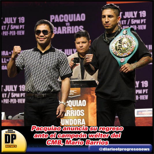 Pacquiao anuncia su regreso ante el campeón wélter del CMB, Mario Barrios