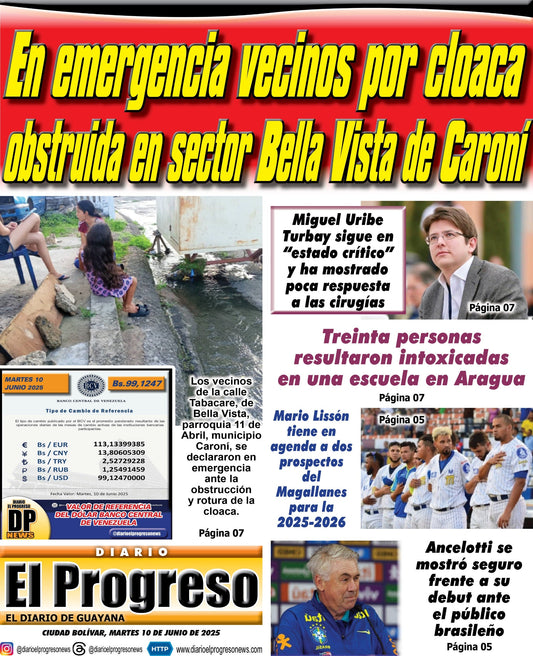 TITULARES DIARIO EL PROGRESO  EDICIÓN MARTES 10 DE JUNIO DE 2025