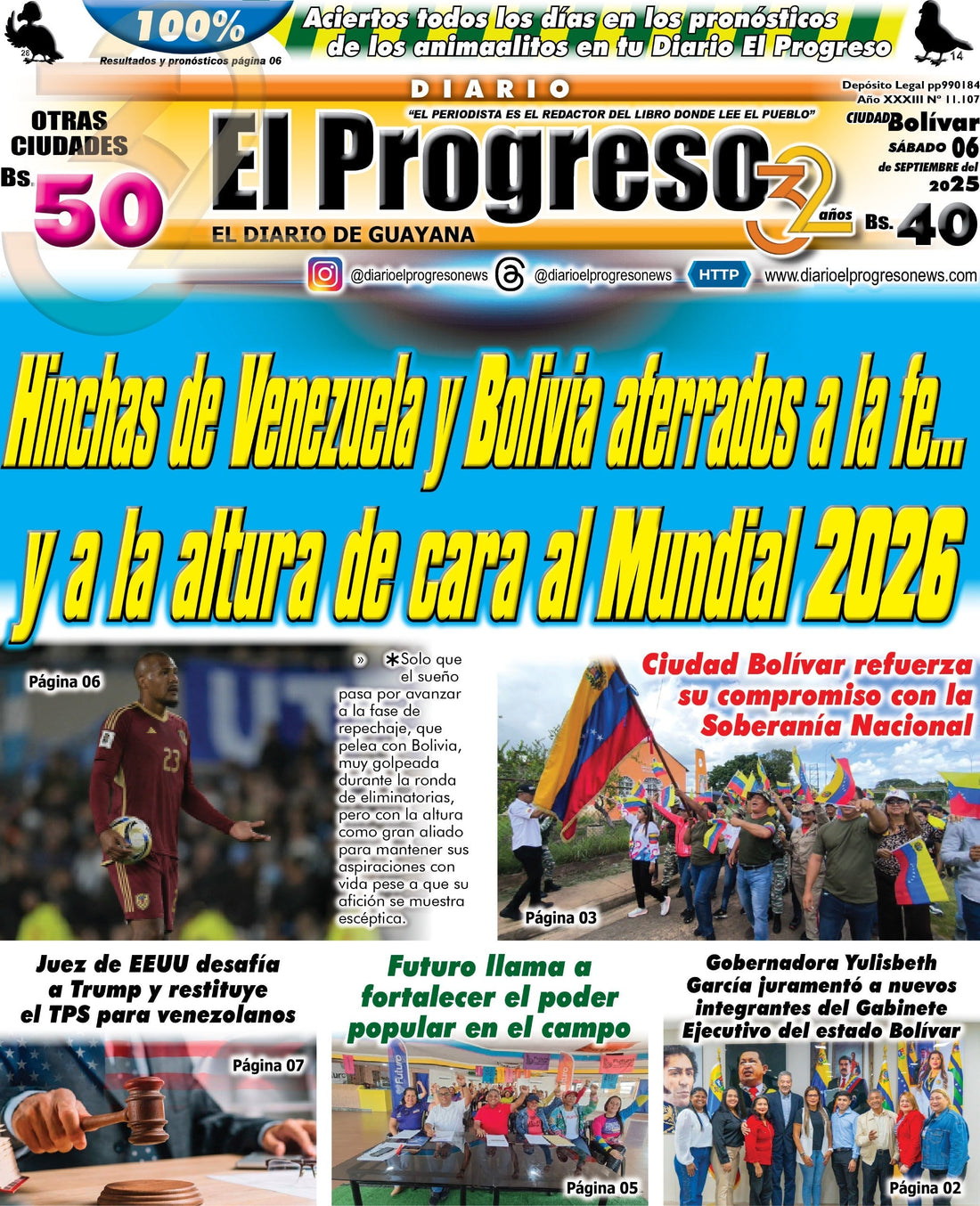 TULARES DIARIO EL PROGRESO  EDICIÓN SÁBADO 06 DE SEPTIEMBRE DE 2025