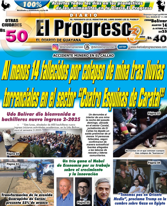 AL MENOS 14 FALLECIDOS POR COLAPSO DE MINA TRAS LLUVIAS TORRENCIALES EN EL SECTOR “CUATRO ESQUINAS DE CARATAL”