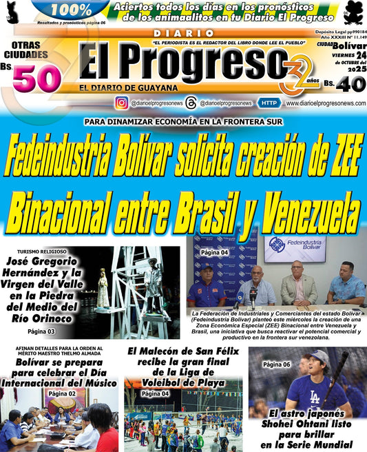 TITULARES DIARIO EL PROGRESO  EDICIÓN JUEVES 23 DE OCTUBRE DE 2025