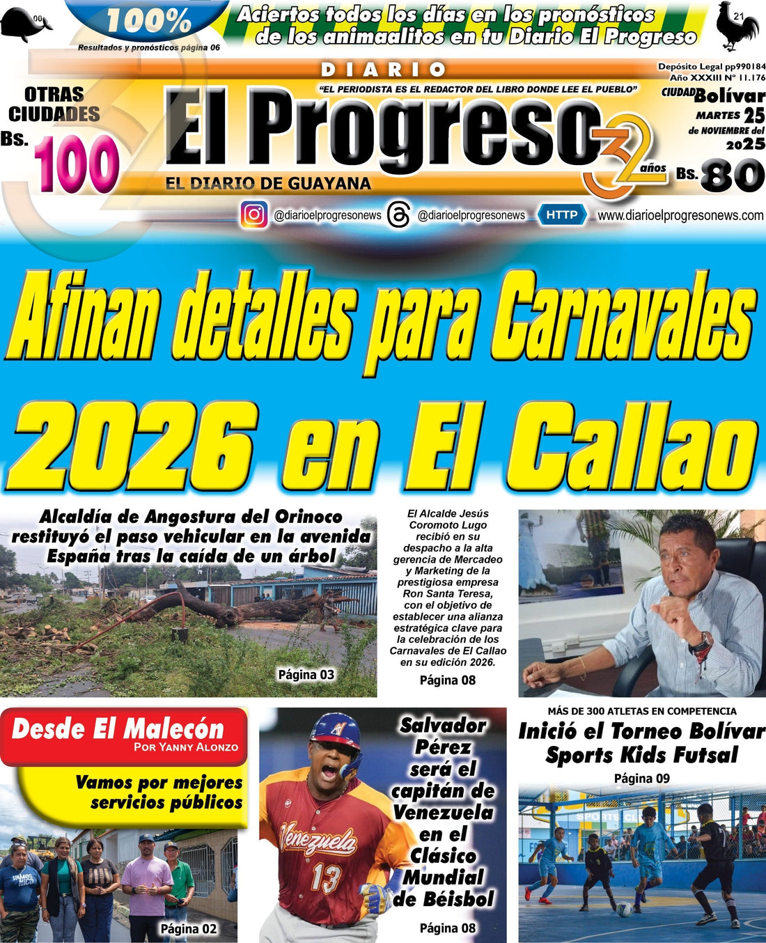 TITULARES DIARIO EL PROGRESO EDICIÓN MARTES 25 DE NOVIEMBRE DE 2025