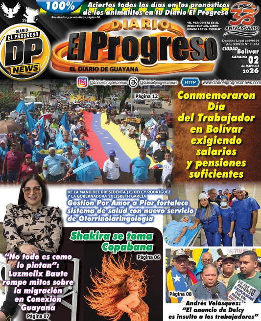 TITULARES DIARIO EL PROGRESO  EDICIÓN SÁBADO 02 DE MAYO DE 2026