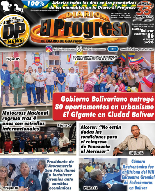MIERCOLES TITULARES DIARIO EL PROGRESO  EDICIÓN MIÉRCOLES 06 DE MAYO DE 2026