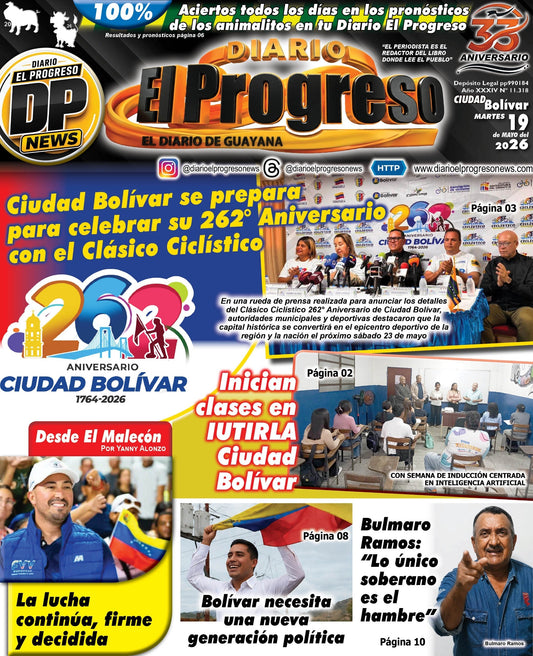 TITULARES DIARIO EL PROGRESO  EDICIÓN MARTES 19 DE MAYO DE 2026