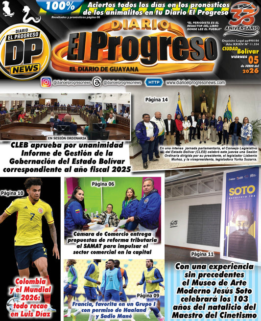 TITULARES DIARIO EL PROGRESO  EDICIÓN VIERNES 05 DE JUNIO DE 2026