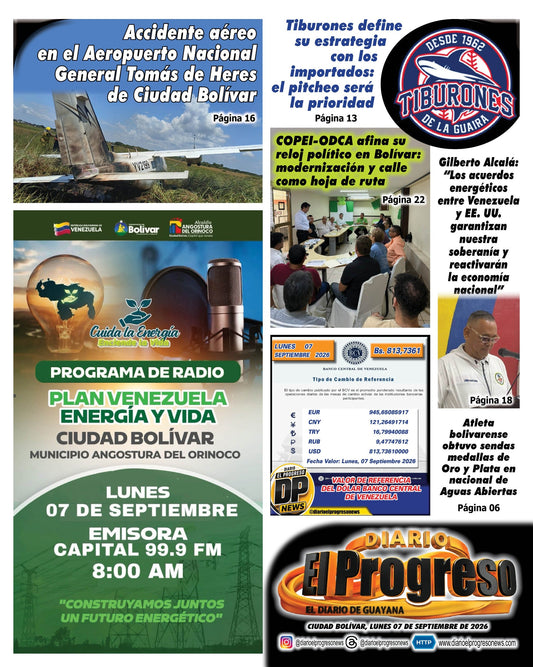 TITULARES DIARIO EL PROGRESO  EDICIÓN LUNES 07 DE SEPTIEMBRE DE 2026