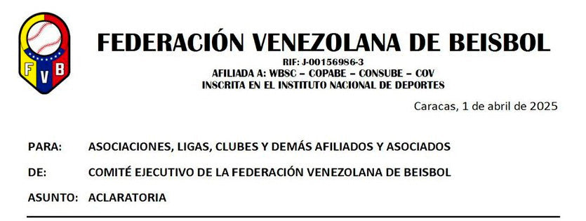Fevebeisbol se desvincula del Team Guevara organización que llevó a los 19 peloteros a España