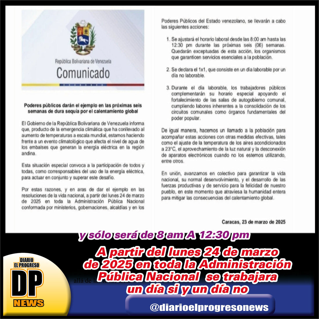 A partir del lunes 24 de marzo  de 2025 en toda la Administración Pública Nacional se reduce la jornada laboral por 6 semanas