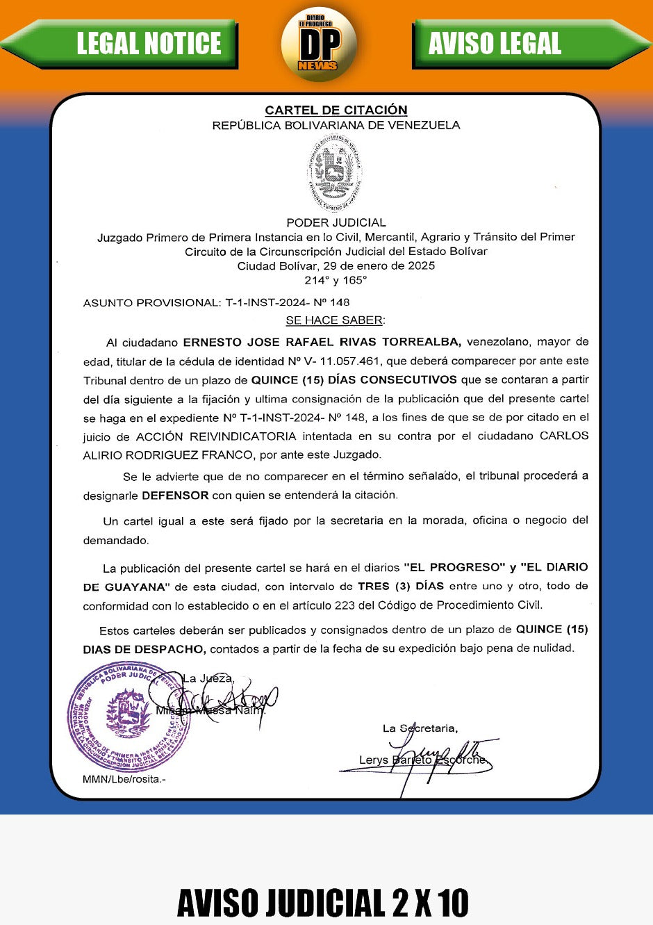 Avisos Legal Judicial